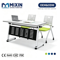 Ensemble de bureau et chaise double multifonctionnel pour l'apprentissage collaboratif, mobilier d'étude pratique pour salle de classe, entreprise, bureau