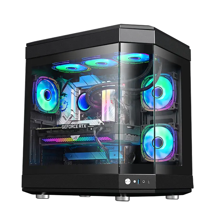 New Model Dual Chamber ATX Computer Case Support 360 AIO CPU Cooler Clear Vision Pc Cabinet Usb3.0 Pc Chassis