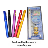 Mini Canne à Pêche Télescopique de 1 Mètre pour Enfants Carpe Carpe Truite-Canne à Stylo en Métal Ligne de Moulinet à Tambour en Plastique Pêche sur Glace