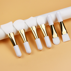 Wholesale Custom logo High Quality Mini Face Mask Applicator Small Short Handle Mini White Gold Silicone Facial Mask Applicator - Product Image 1