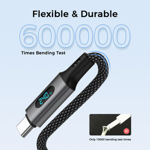 Câbles de données UNIEAN en silicone USB-C <span class=keywords><strong>vers</strong></span> USB-C 480 Mbps 2.0 à affichage numérique pour <span class=keywords><strong>iPhone</strong></span>, vente en gros d'usine, charge rapide - Product Image 3