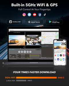 WOLFBOX Distributor I17 4k Triple 3 <b>Cameras</b> 3 Inch Screen Night Vision Mini <b>Dash</b> Cam Car Black Box With GPS and Wifi&App Control - Product Image 5