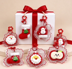 Porte-clés pendentif Squishy en forme de chaussette de Noël mignonne et douce, anti-stress, pour collection - Product Image 4