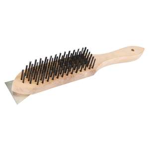 Silverline <b>Wooden</b> Wire Brush & <b>Scraper</b> 6 Row - Product Image 1