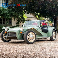 Voiture Électrique Classique Rétro - Petite Voiture 2 Places Certifiée CE, Vitesse 60 km/h, Autonomie 100 km, Couleur Verte/Personnalisée, Idéale pour Mariages et Expositions
