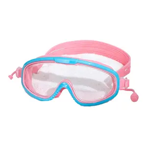نظارات سباحة اطار كبير للأطفال نظارات سباحة مريحة من السيليكون مع سدادات للأذن نظارات سباحة للأطفال