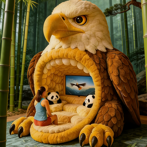 Sofá Cama Infantil con Forma de Águila, Puff Gigante de Dibujos Animados para Sala de Juegos, Asiento con Forma de Pájaro, Muebles para Cine en Casa - Product Image 2
