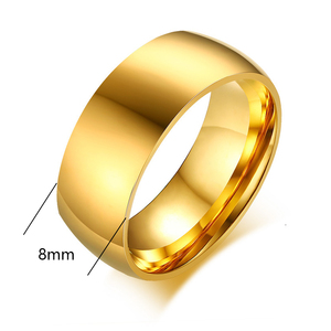 Anillo de <span class=keywords><strong>Boda</strong></span> de Acero Inoxidable de 2 mm, 4 mm, 6 mm, 8 mm, Chapado en Oro de 18 Quilates <span class=keywords><strong>para</strong></span> Parejas, Venta al por Mayor - Product Image 5