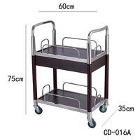 Chariot de service de luxe en acier inoxydable à 2 niveaux pour bar, thé et vin, robuste, pour hôtels, restaurants et traiteurs