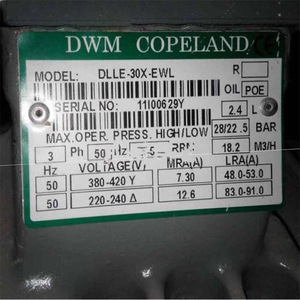 คอมเพรสเซอร์ทำความเย็น HYZL รุ่น DLLP 20X EWL สำหรับเครื่องปรับอากาศและอุปกรณ์เก็บความเย็น - Product Image 2