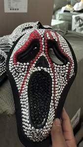 Deluxe PVC pour Ghost Face Bling Eye Crystal Costume Mask Diamond Incrusted Hot New Sparkly Rhinestone for Carnival Masquerade Ball - Product Image 4