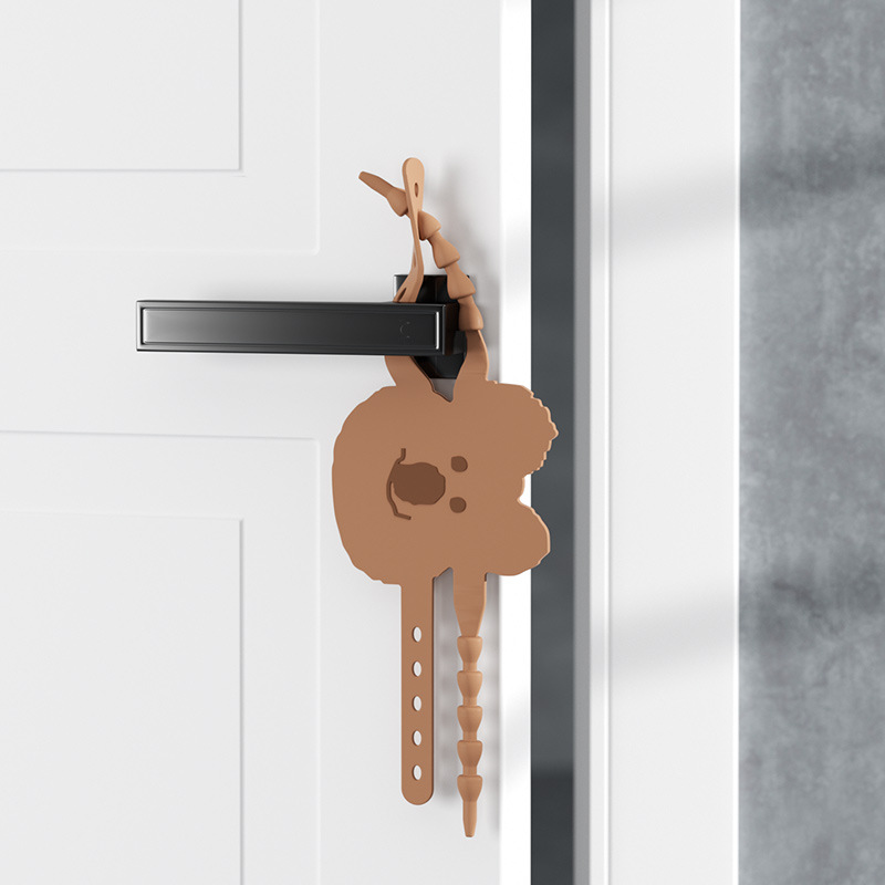 Design amovible épais en forme de gros ours marron
