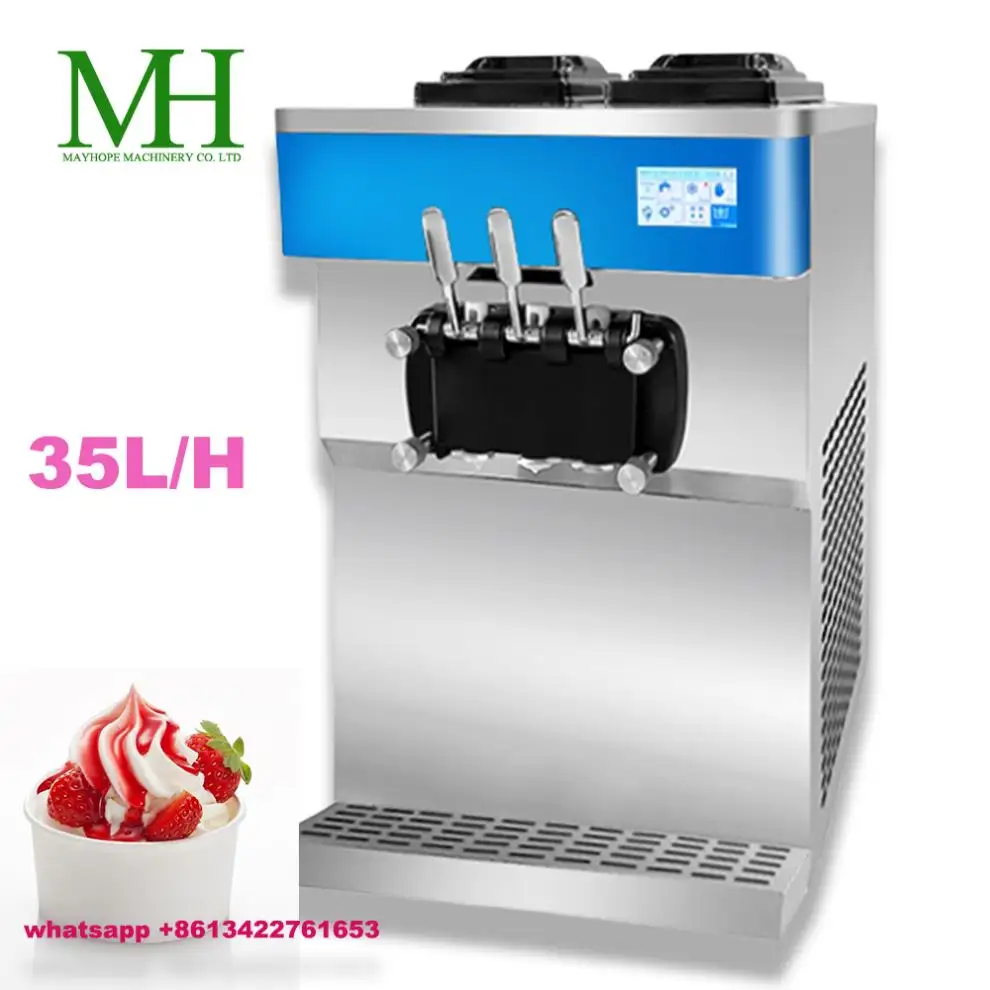 commercial electric automatic frozen fruit mini soft serve liquid nitrogen ice cream makers with compressor machine italian