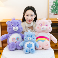 Adorable Mini Ours en Peluche Kawaii Pastel avec Badge Ventral, Sourire Grincheux Arc-en-ciel, Cadeau, Fourniture en Gros, Poupée en Peluche