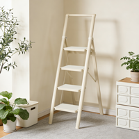 Nouvelle conception d'échelle pliante portable pour la maison, échelle à marches en acier moderne, 4 marches épaissies, capacité de charge de 150 kg pour atelier
