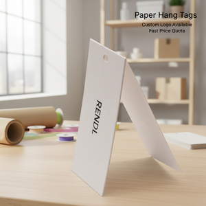 Étiquettes suspendues personnalisées de luxe en <span class=keywords><strong>carton</strong></span> épais 700g - Étiquettes de vêtements gaufrées à l'or - Étiquettes en papier blanc recyclé pour l'habillement - Product Image 2