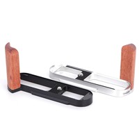 FITTEST Empuñadura de Aleación de Aluminio Compatible con Cámaras DSLR, con Placa en L Tipo Dovetail y Agarres de Madera para Leica Q3