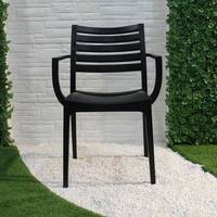 Chaises de jardin modernes en plastique PP, prix bas, vente en gros, pour hôtel, patio, jardin, avec accoudoirs