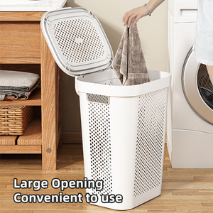 Nhà Nguồn cung cấp lớn bẩn quần áo giỏ nhựa cán giặt cản trở với đồ lót giỏ xử lý bánh xe - Product Image 5