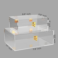 Caja de archivo de acrílico de alta calidad con tapa, duradera adecuada para tienda de cosméticos, salón de banquetes en casa