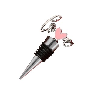 Love Wine <b>Stoppers</b> Silver Metal Sealing Bottle <b>Stopper</b> For Valentine Wedding Gift Red Pink White Black Heart Design - Product Image 5