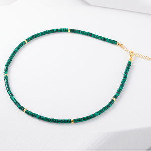 수제 보석 하이시 비즈 목걸이 남성 여성용 – 라피스 라줄리, 터쿼이즈, 말라카이트, 타이거 아이 스톤 비즈 초커 목걸이 - Product Image 1