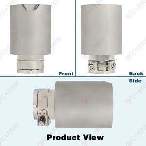 M Style sablage et argent 304 embouts de queue d'échappement en acier inoxydable tuyaux de silencieux d'échappement universels tuyau d'échappement modifié - Product Image 3