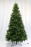Arbre de Noël en épicéa dense pré-éclairé ZHUOYI avec lumières LED chaudes (8 effets) Matériaux PE/PVC Support en métal