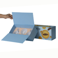 Boîte cadeau en carton bleu de luxe avec impression personnalisée, poignée unique, boîtes rigides en papier pour cadeaux haut de gamme