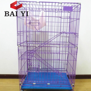 Portable PVC Pink Cat <strong>Cage</strong> with Solid Pattern and Plastic Tray Pallet for Your Furry Friend - Product Image 4