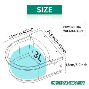 Tazón de agua de plástico con calefacción automática <span class=keywords><strong>para</strong></span> perros, ganado y gatos, bebedero caliente <span class=keywords><strong>para</strong></span> aves de corral y uso doméstico, color azul - Product Image 4