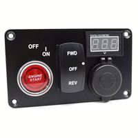 Panneau d'interrupteurs à bascule 12V DC avec chargeur USB double QC3.0 avant/arrière, voltmètre numérique LED et interrupteur d'allumage pour voiturette de golf