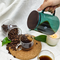 Cafetière à filtre en verre borosilicate pour café, mini-set expresso et cappuccino pour cuisinière, écologique pour la maison et le bureau
