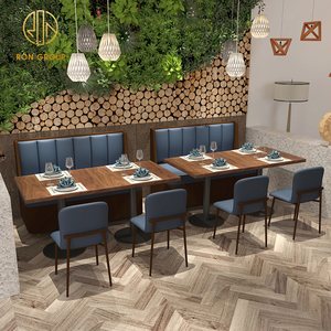 Ensemble table et chaises carrées <span class=keywords><strong>en</strong></span> marbre blanc de luxe moderne pour McDonald's, café commercial, mobilier de restaurant personnalisé, design <span class=keywords><strong>en</strong></span> bois - Product Image 3