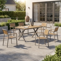 Meubles de jardin pour terrasse extérieure, ensemble de chaises de patio, meubles de jardin commerciaux, ensemble de table à manger de jardin