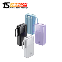 Das neue heiße mobile Ladegerät PD20W QC3.0 Schnell ladegerät 4 in 1 eingebautes Kabel 30000mAh Power Bank für Telefon