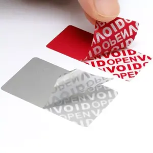 Vinyl Adhesive Sticker Waterproof and Tamper Evident with Security Printing Best Price and Warranty Open Void Seal Proof