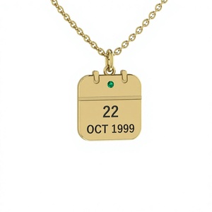 Colgante de Plata de Ley 925 con Engaste de Bisel, Joyería Fina Personalizada con Fecha Conmemorativa, 13x17mm, para Amigos y Seres Queridos - Product Image 1