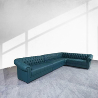 Canapé Chesterfield en cuir en forme de L et d'angle pour salle de karaoké Canapé discothèque en cuir