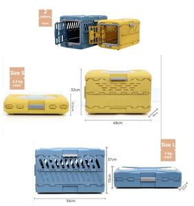 กล่องขนส่งสัตว์เลี้ยงพลาสติกแบบพับได้ ได้รับการรับรองจาก IATA สำหรับการขนส่งทางอากาศ รองรับน้ำหนักได้ 45 กก. พร้อมเต็นท์สำหรับสัตว์เลี้ยง - Product Image 4