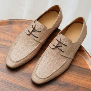 High-quality Genuine Leather Men's High Top Lace-up <b>Shoes</b> with Rubber Outsole for Wholesale - Product Image 3