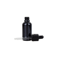 Bouteille en verre ronde originale de haute qualité 30ml 50ml 100ml d'huile essentielle avec compte-gouttes noir et pulvérisateur à pompe pour gouttes pour les yeux