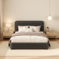 Modernes Luxuriöses King-Size-Bett mit Samtpolsterung, Verstellbar, Erweiterbares Modulares Design, Eichenholzbeine, Kabellose Fernbedienung, Montiert