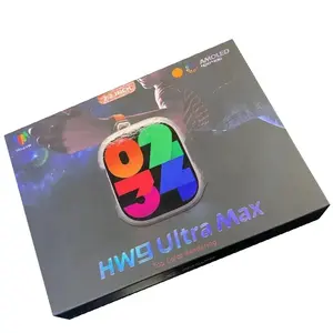 2023 AMOLED 2.2 אינץ' 420*486 מסך HW9 Ultra MAX שעון חכם רצועות כפולות שעון חכם רelojo אינטליגנטי HW9 Ultra MAX