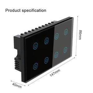SMARSECUR New Smart UK 8Gang Touch <b>Remote</b> Control <b>Switch</b> 8 Gang Tuya WIFI <b>Remote</b> <b>Switch</b> - Product Image 2