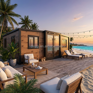 Casa Contenedor Expandible de Lujo Moderna para Playa, 20ft 40ft, Villa Modular Prefabricada con Acabado de Madera, Casa Móvil para Resort - Product Image 1