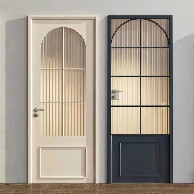 Direct From Factory French Arched Modern Interior Door Set Multi-Style Polymer Home Decoration Finished Surface Procurement