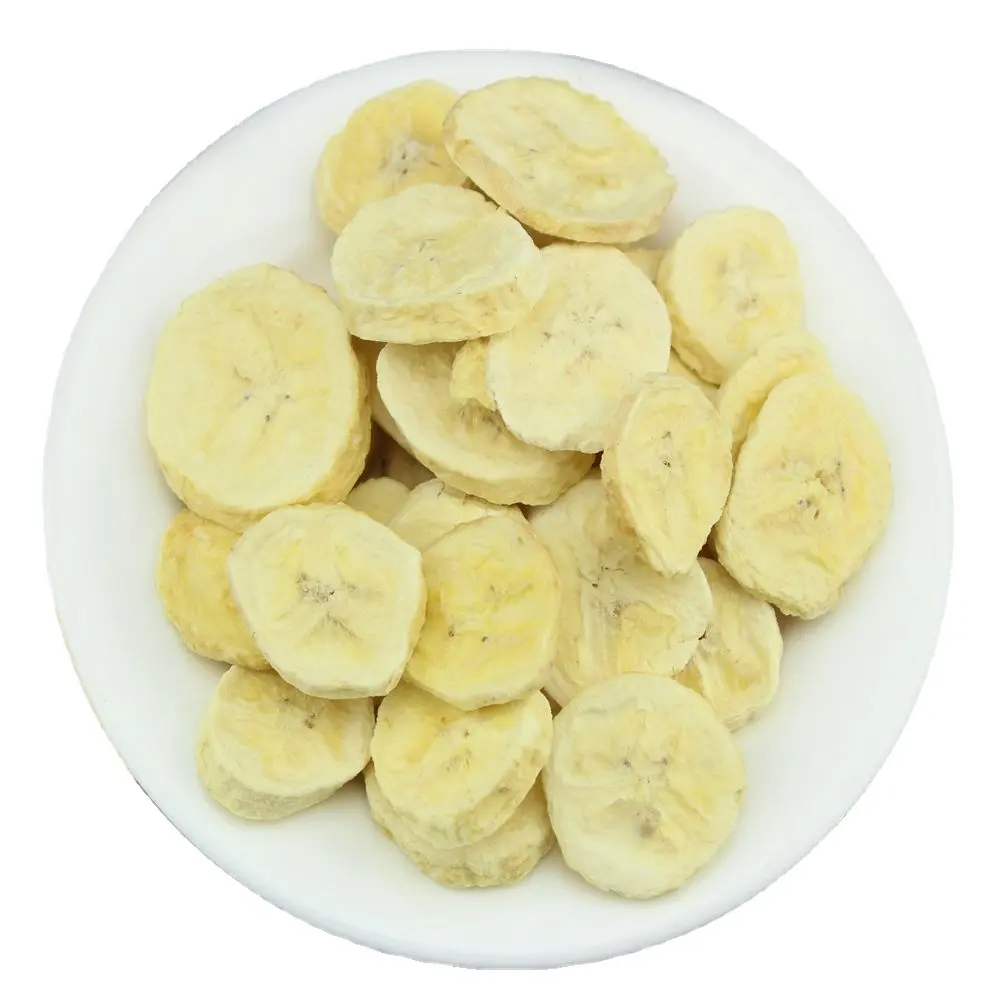 Fruta orgánica, producto en oferta, plátano seco, congelados