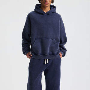 Sweat à capuche surdimensionné personnalisé en coton 450 g/m², streetwear lourd, impression en relief, coupe unisexe pour hommes - Product Image 4