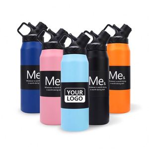 Termo Deportivo Portátil de 750ml/950ml, Botella de Agua Aislada de Acero Inoxidable 304 con Asa y Tapa, Resistente - Product Image 1